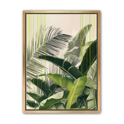 Green drips over palms