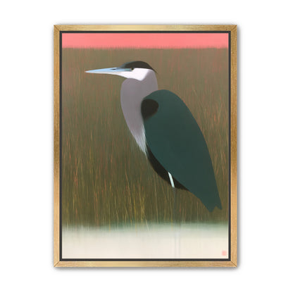 Heron in pink dusk