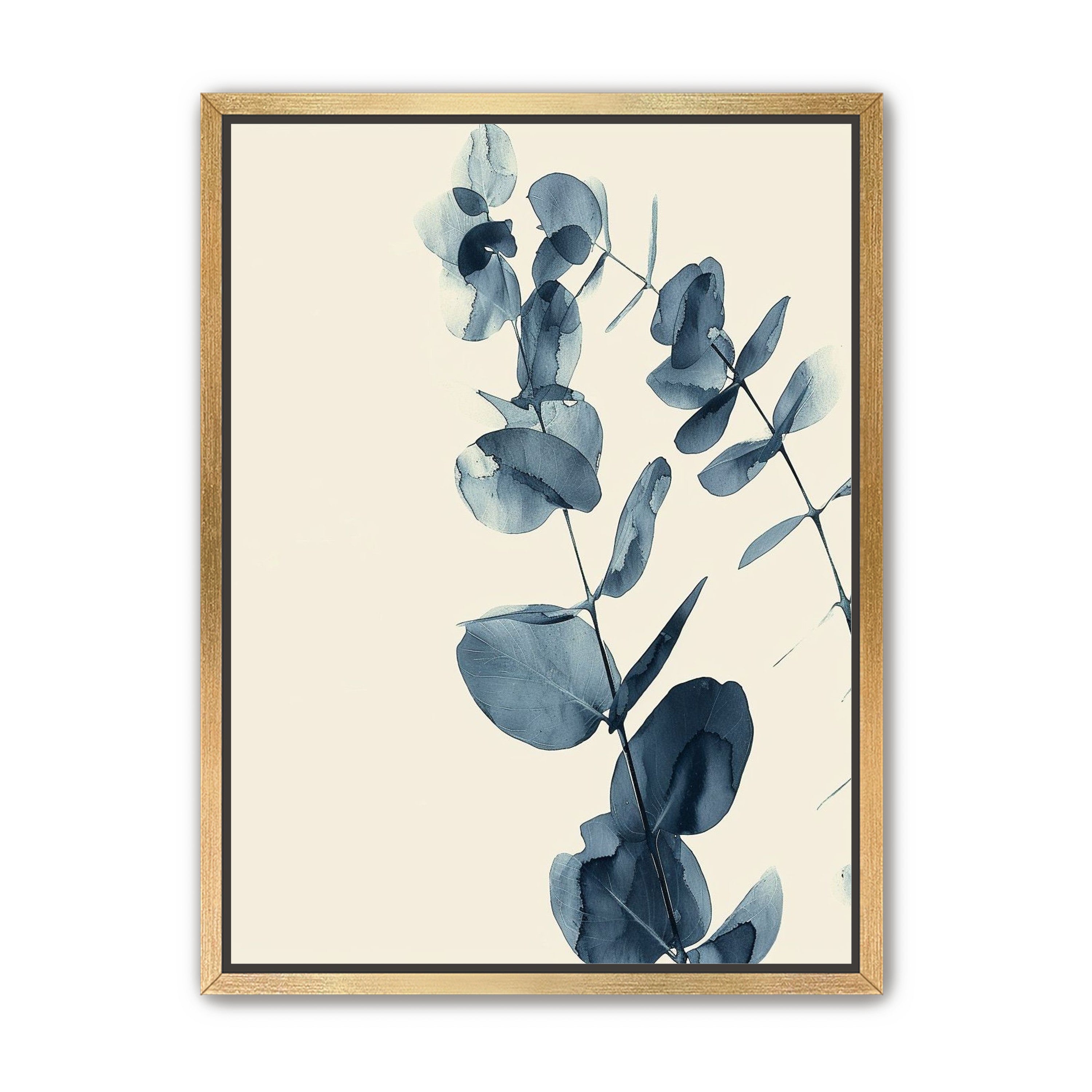 Blue eucalyptus on paper