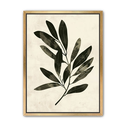 Charcoal leaves on ivory paper