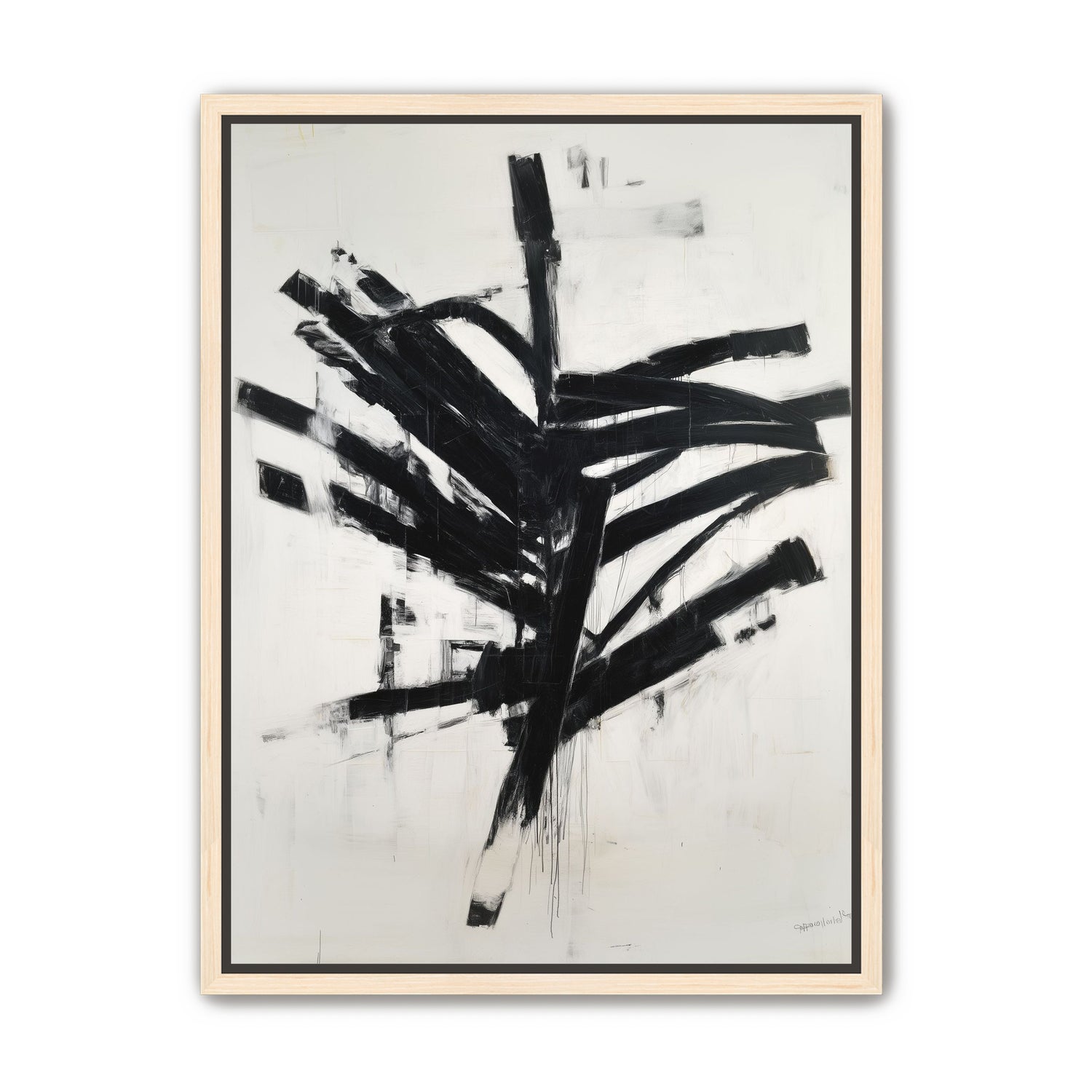 Black mass across white field