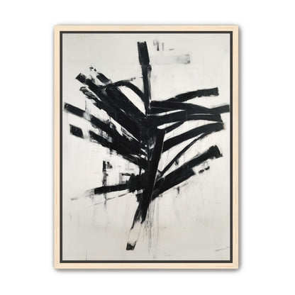 Black mass across white field
