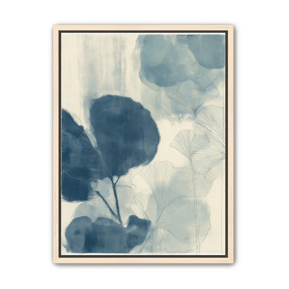 Indigo leaves on cream paper