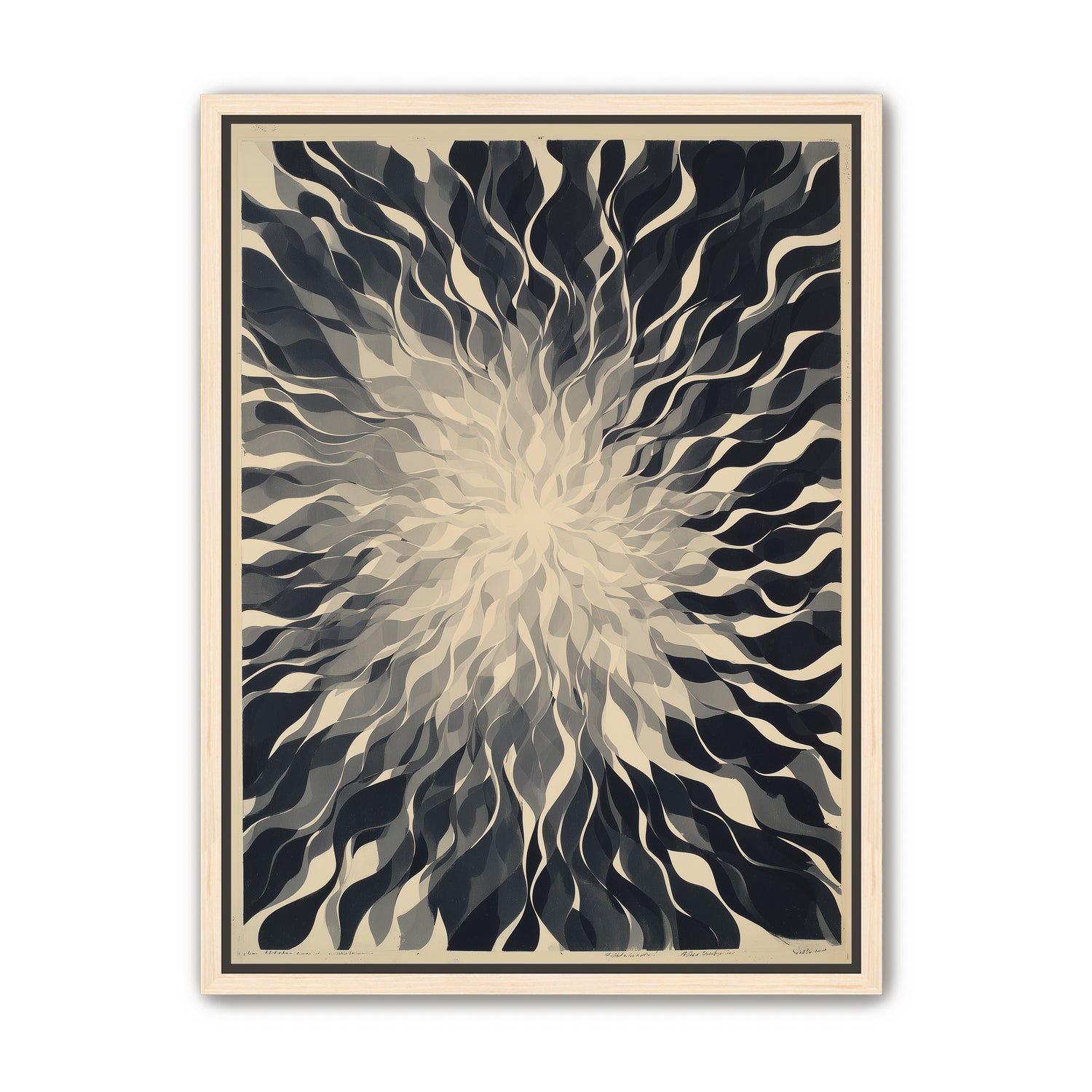 Pale center in black sweep