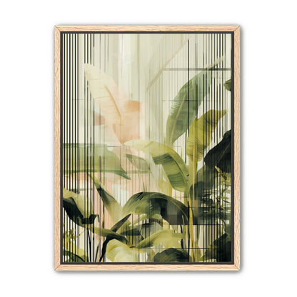 Green leaves in peach light