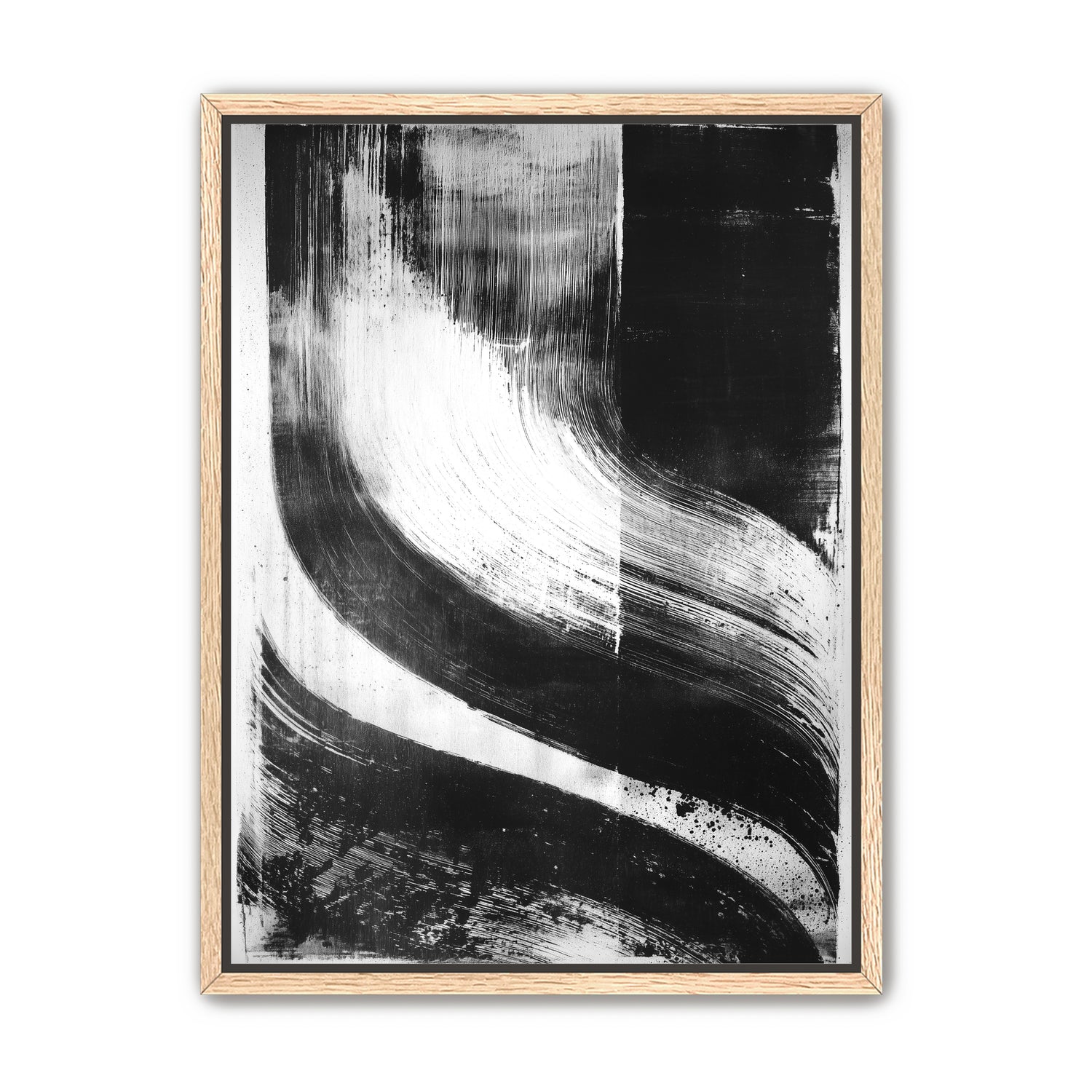 Scraped arcs in black ink
