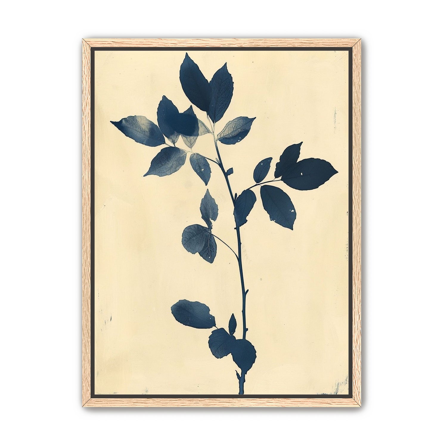 Blue leaves on cream air