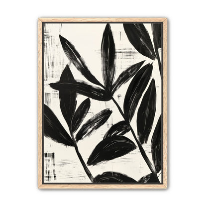 Black leaves on white grain