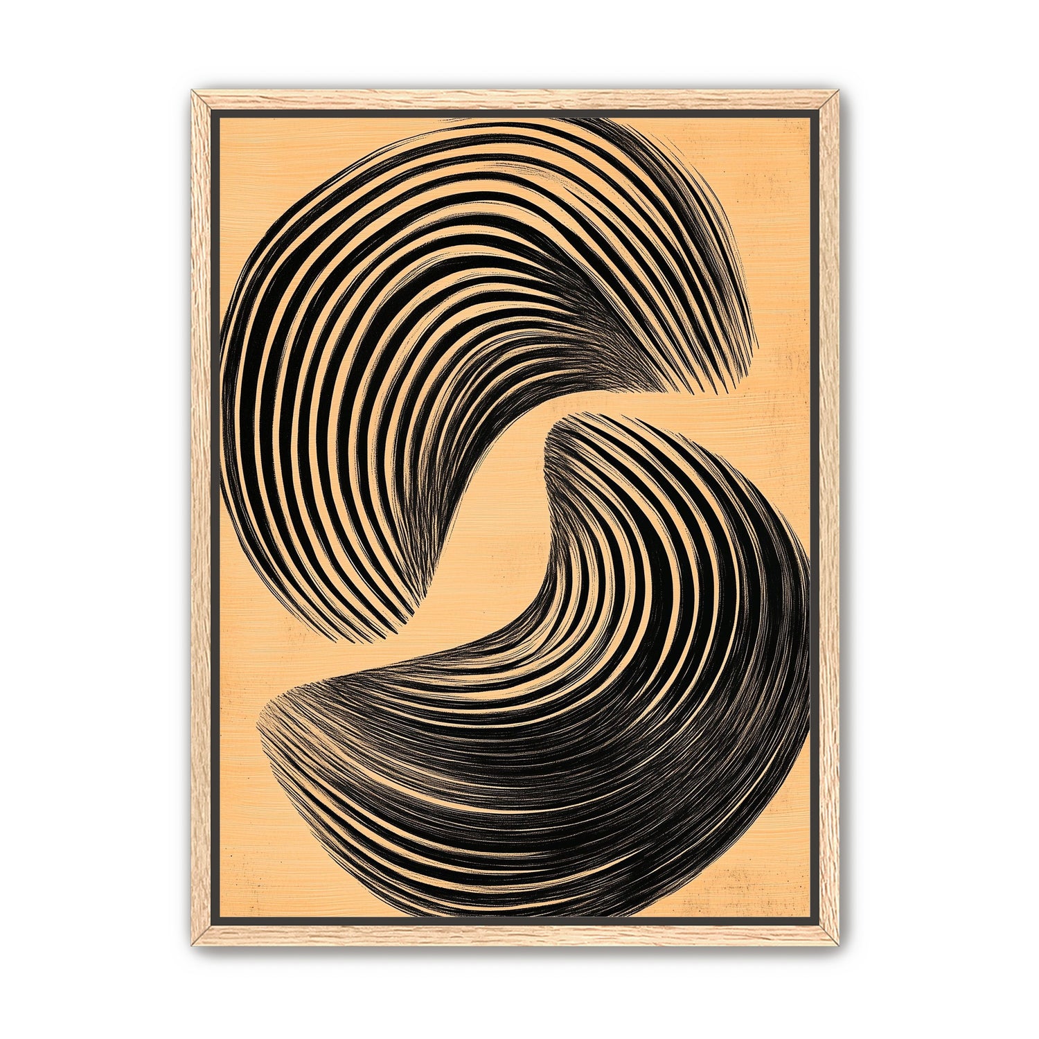 Black spiral on tan ground