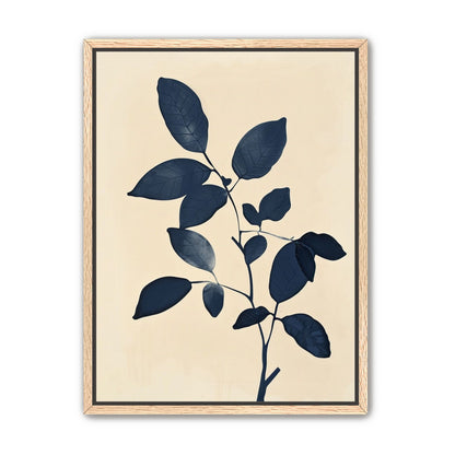 Indigo leaves on cream