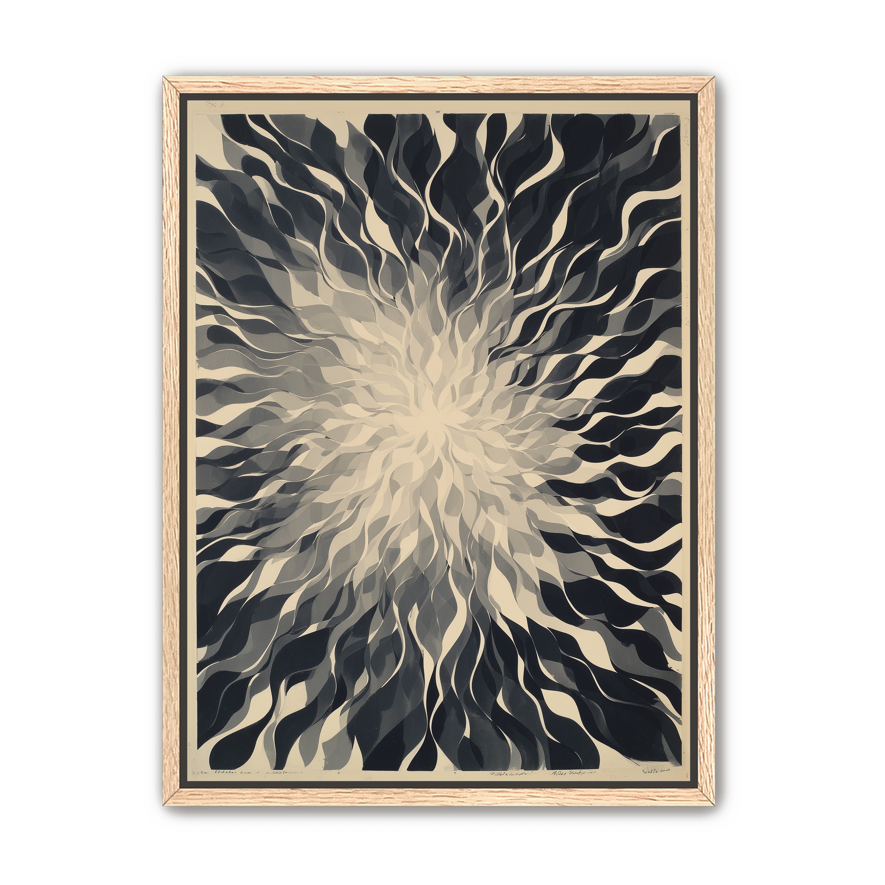 Pale center in black sweep