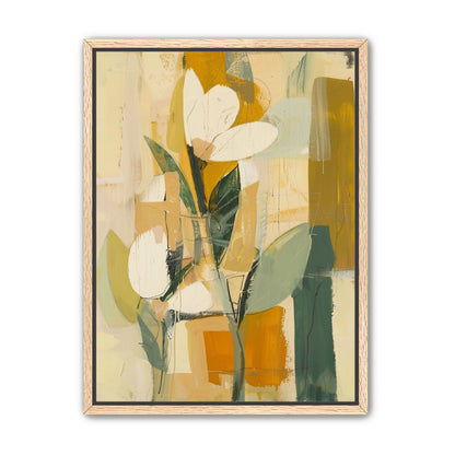 White forms within ochre blocks
