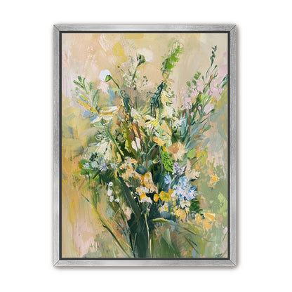 Wildflowers within pale light