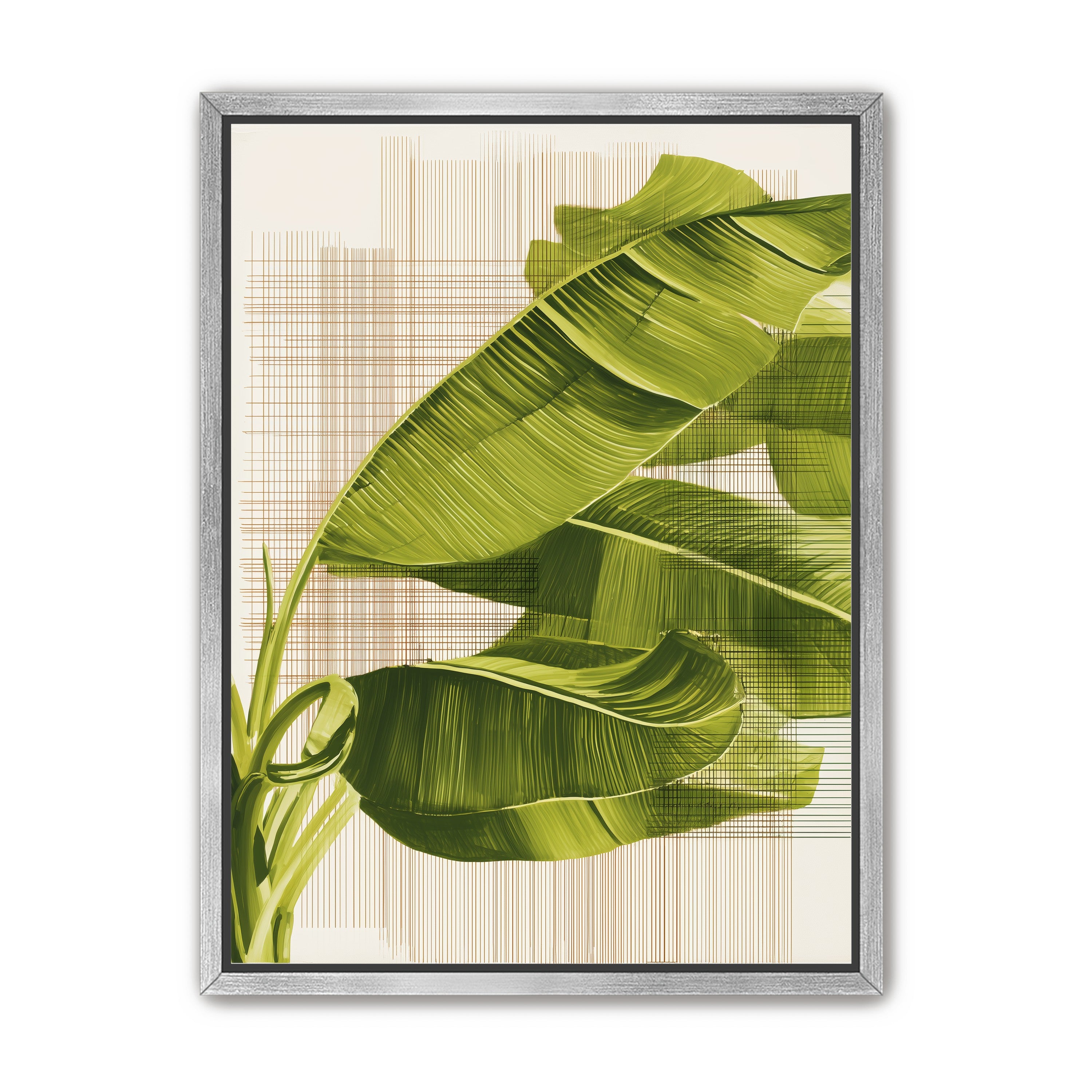 Banana leaves against the grid