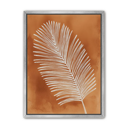 Palm frond in white ink