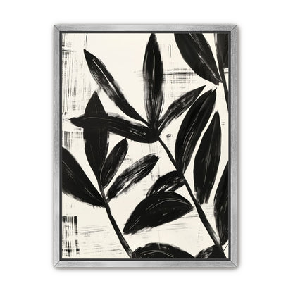 Black leaves on white grain