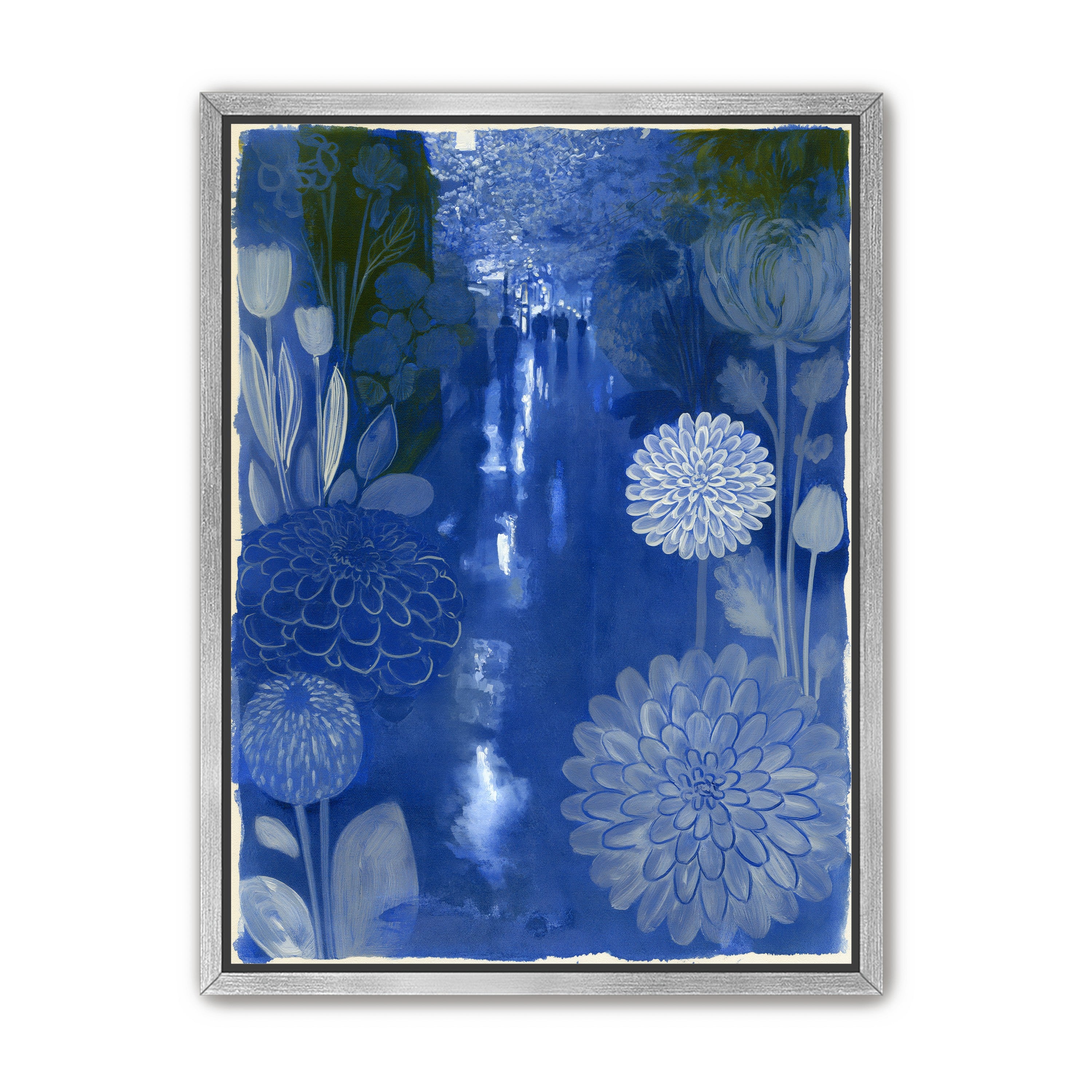 Blue garden night walk