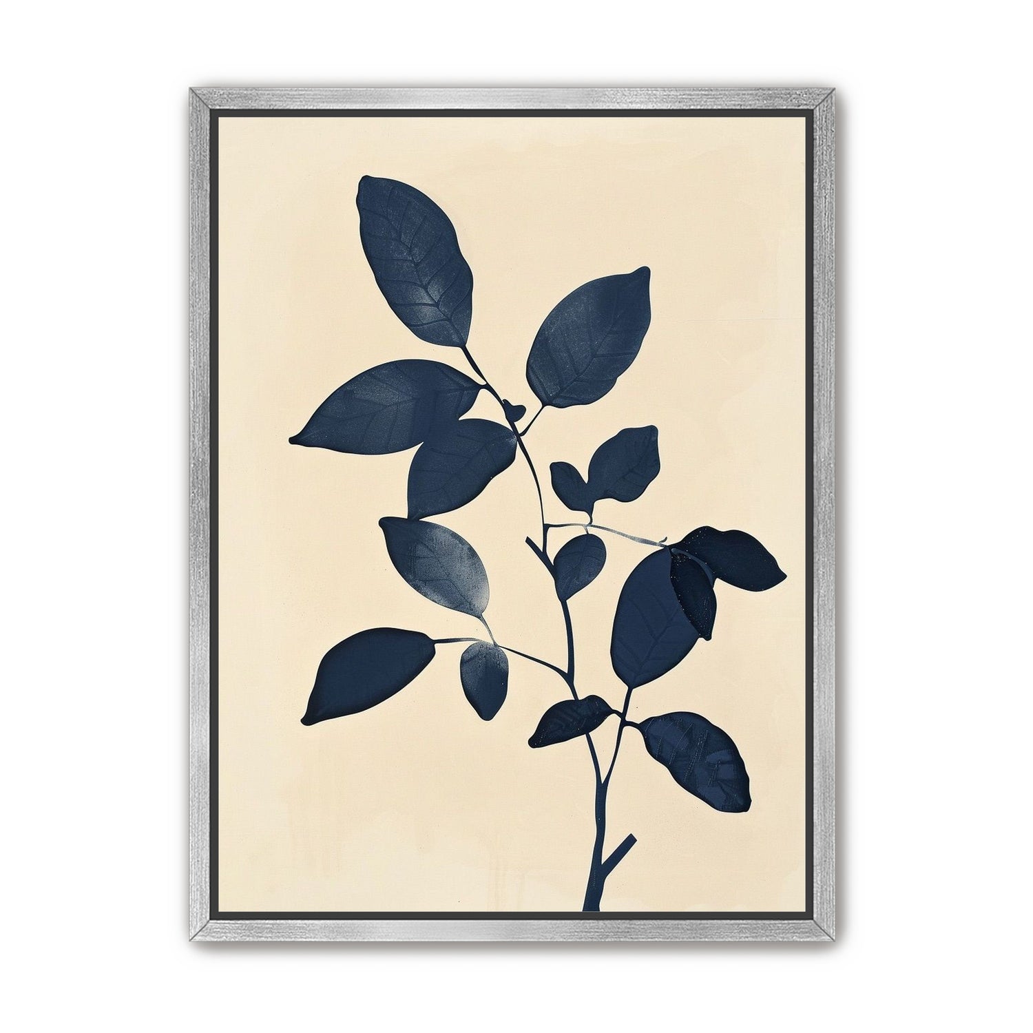 Indigo leaves on cream