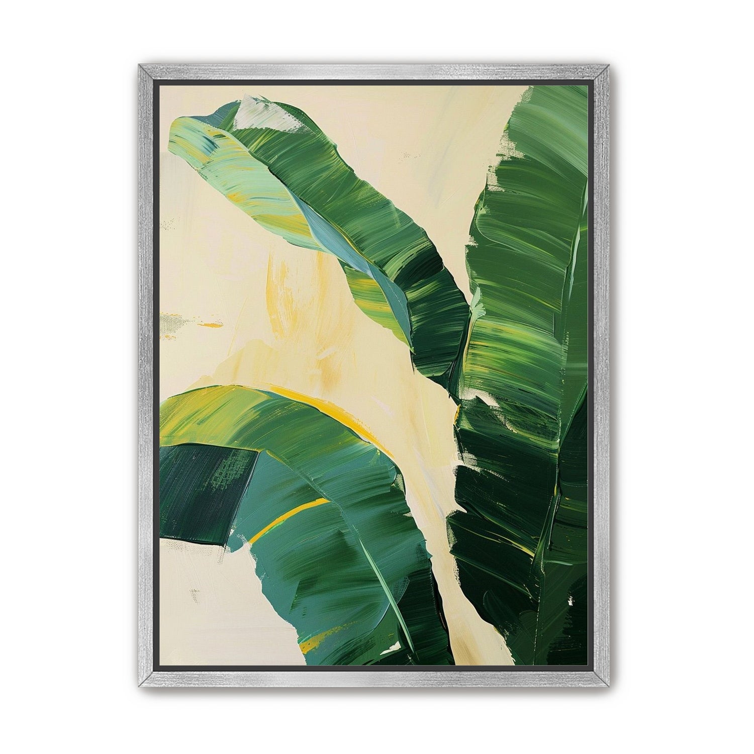Green leaves in soft cream light