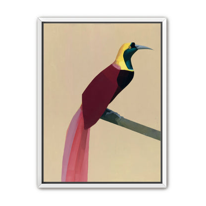 A bright bird on a branch