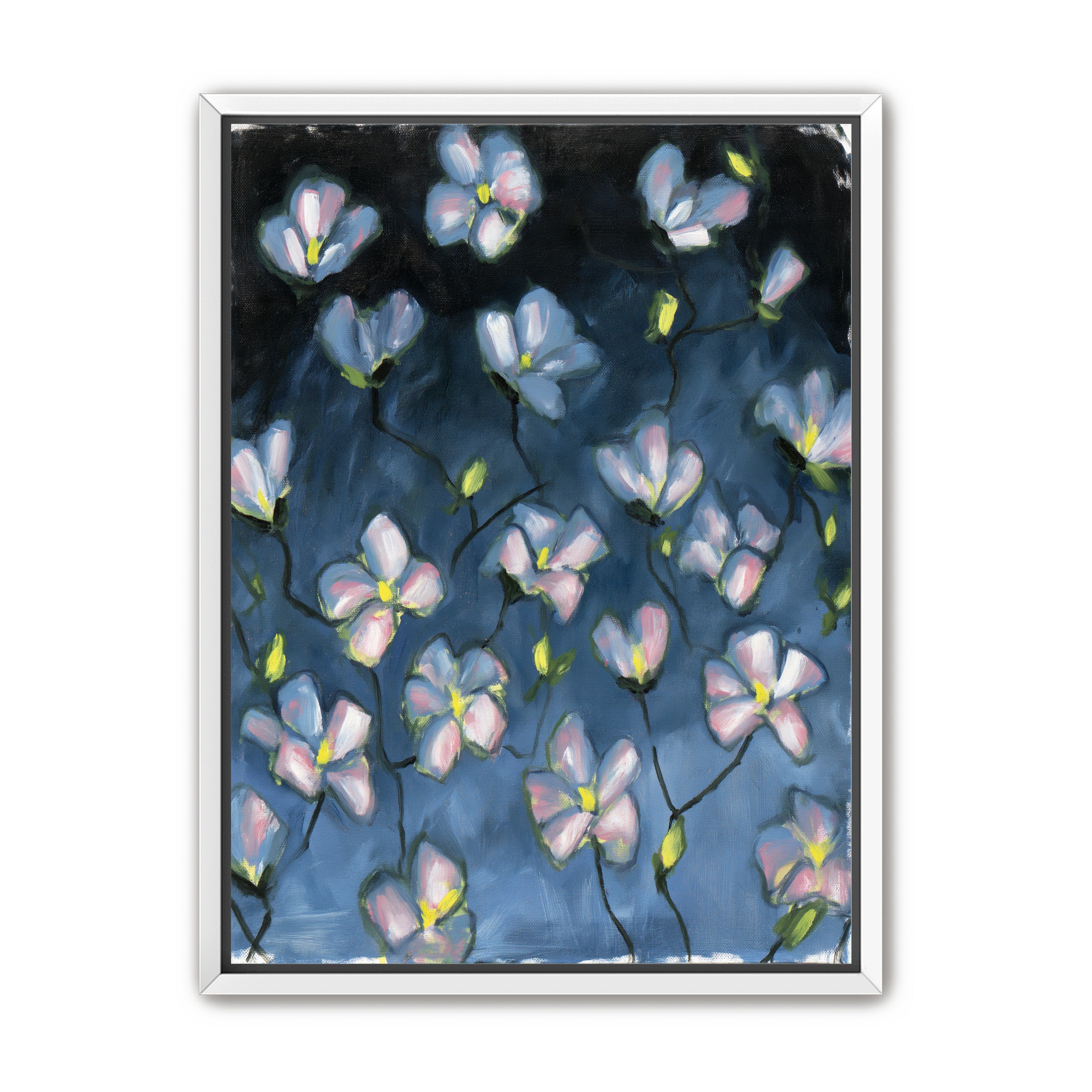 Soft blossoms in blue dusk