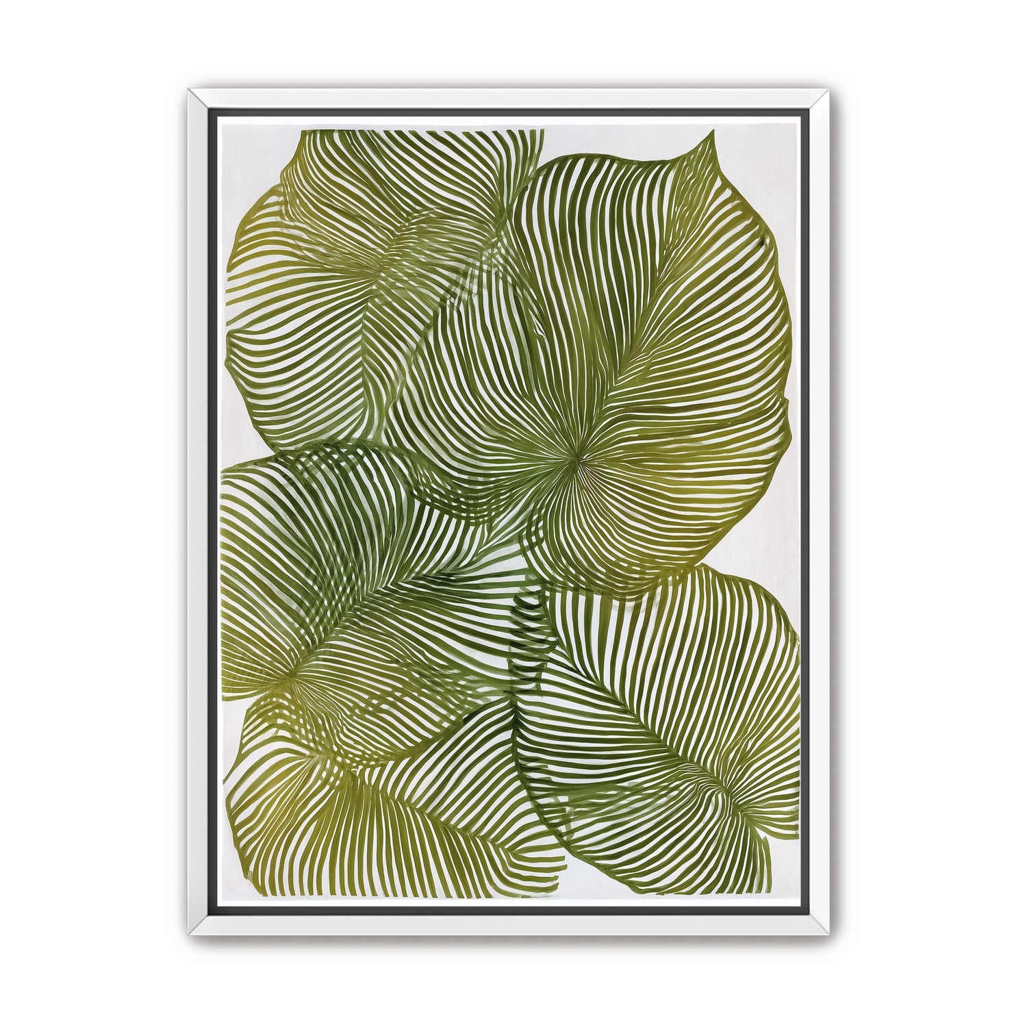 Palm leaves pressed together
