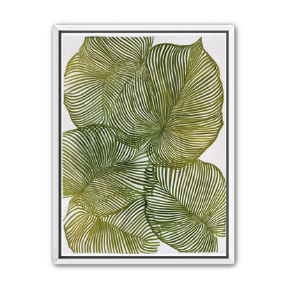 Palm leaves pressed together