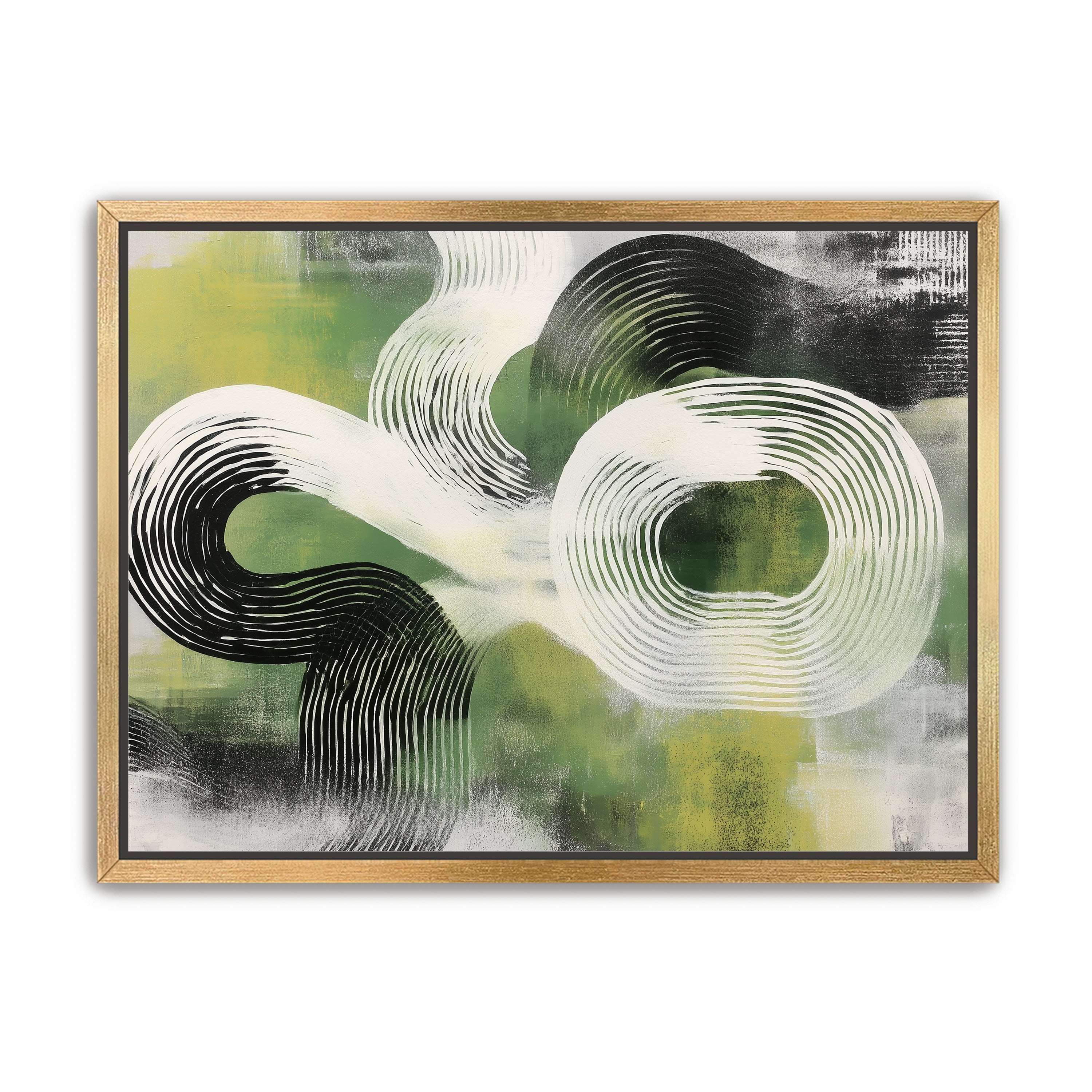 White arcs across green field