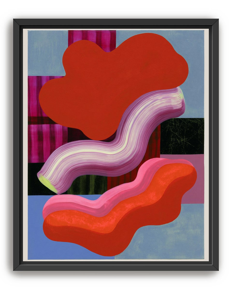 Layered red forms on grid