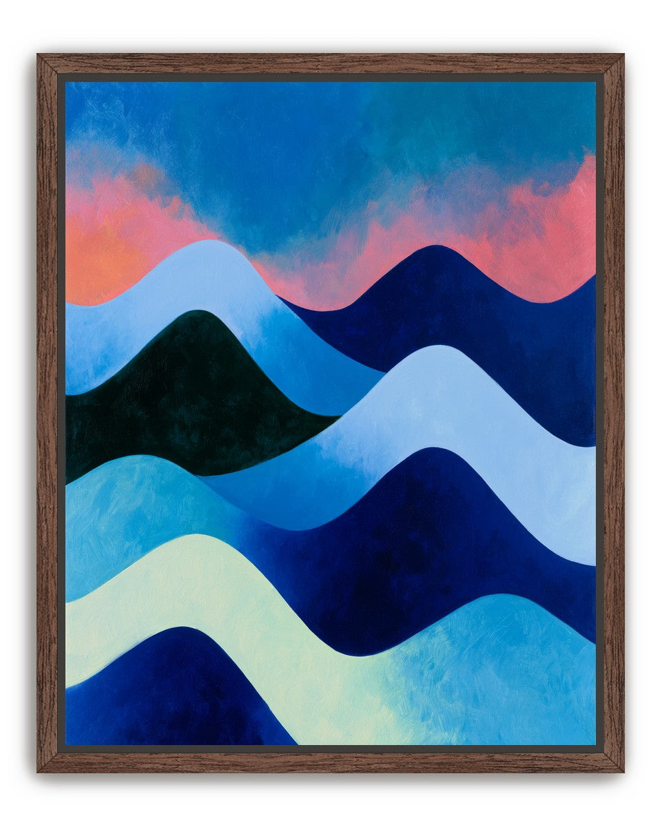 Layered blue hills at dusk