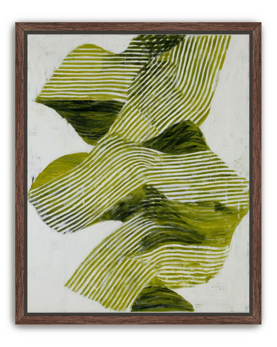 Olive stripes across white