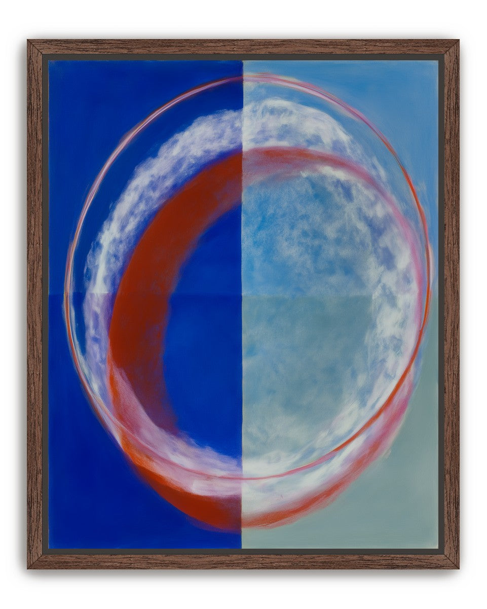 Red rim on divided blue