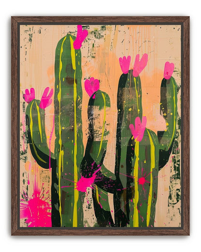Pink blooms on cacti