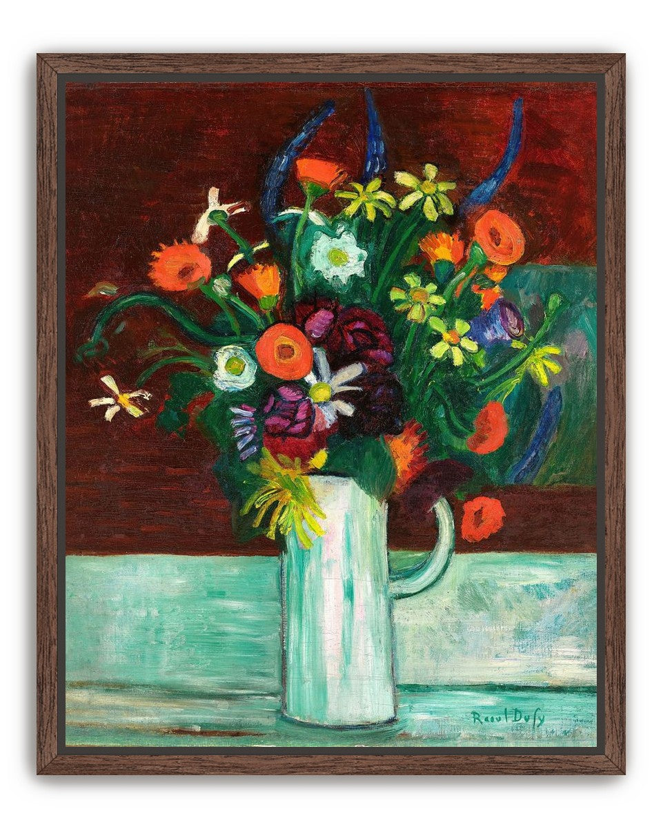 Flowers above the green table