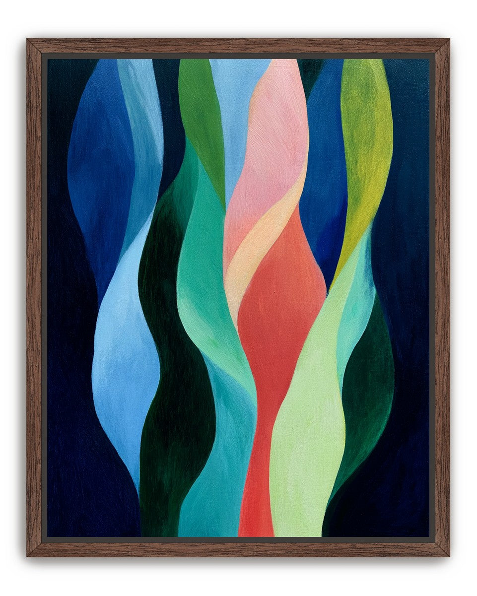 Layered wavy color bands