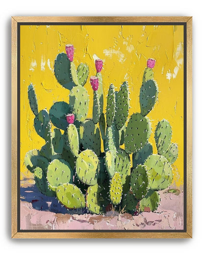 Pink blooms in yellow heat