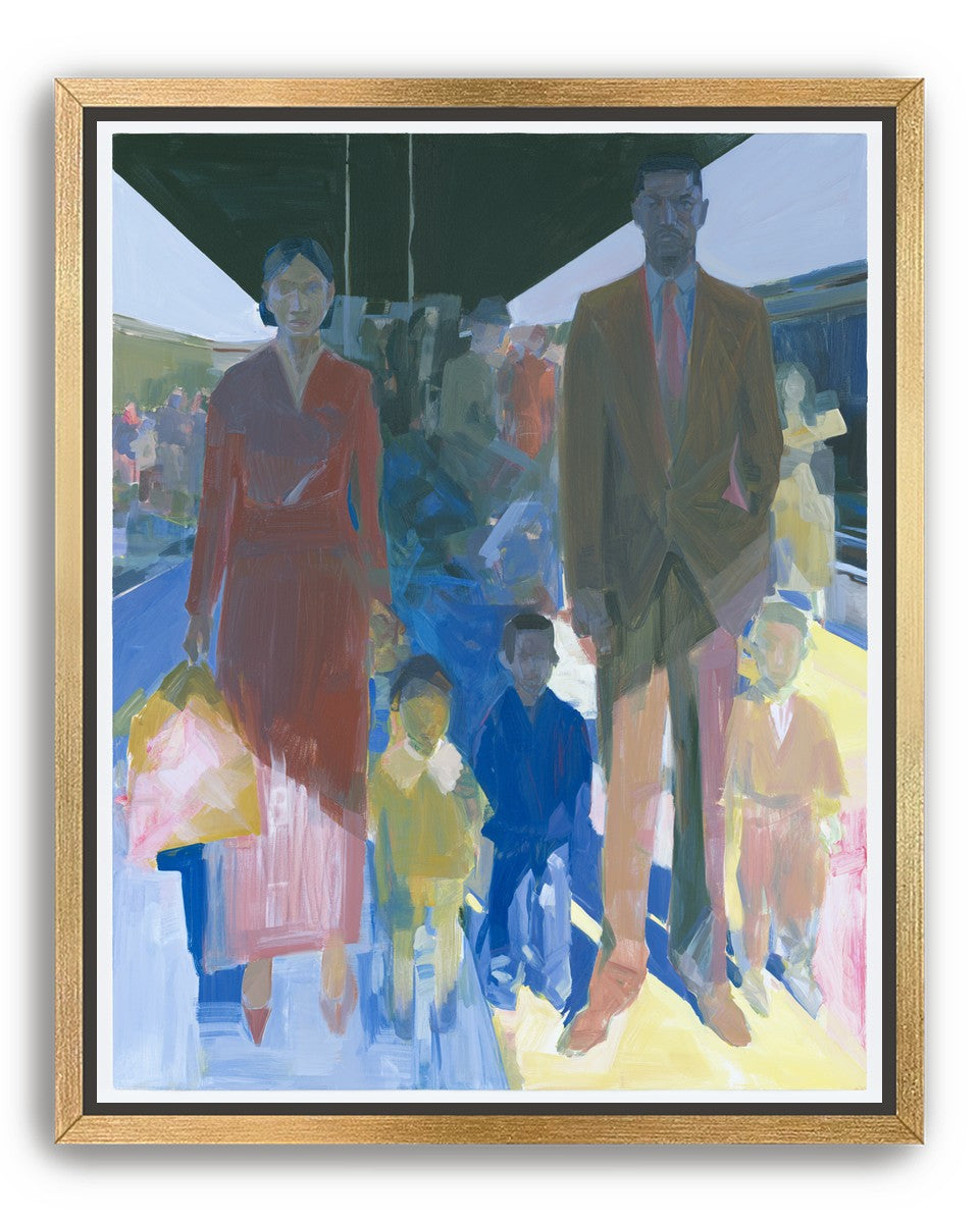 Family beneath the overpass