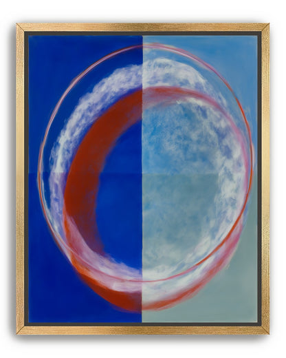 Red rim on divided blue