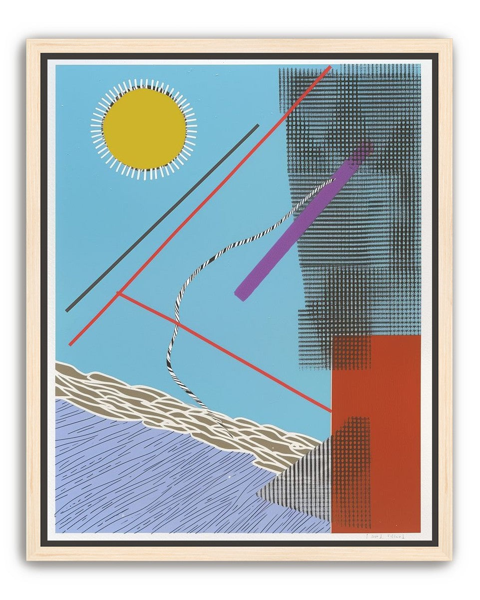 Yellow disc and crossed lines
