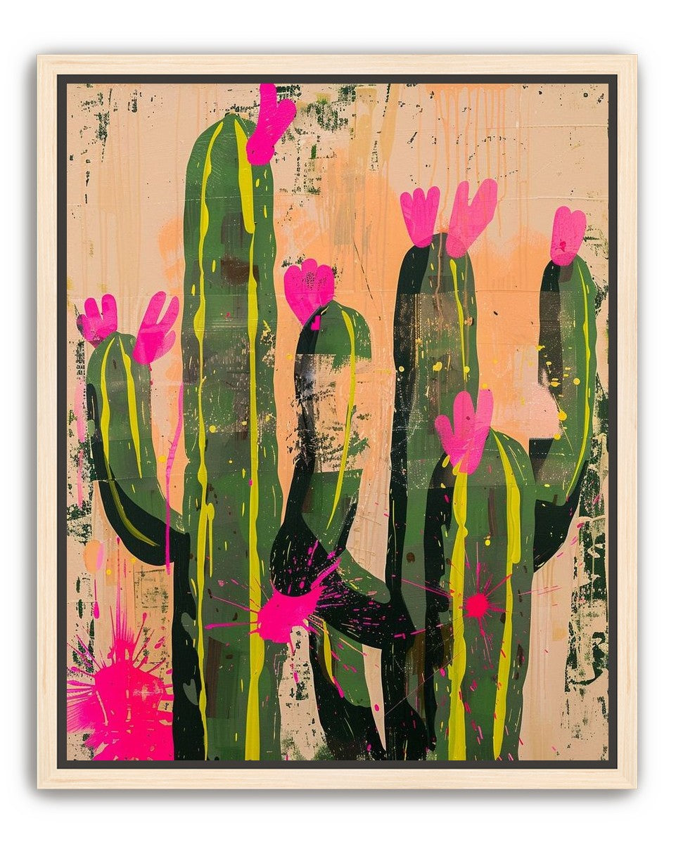 Pink blooms on cacti