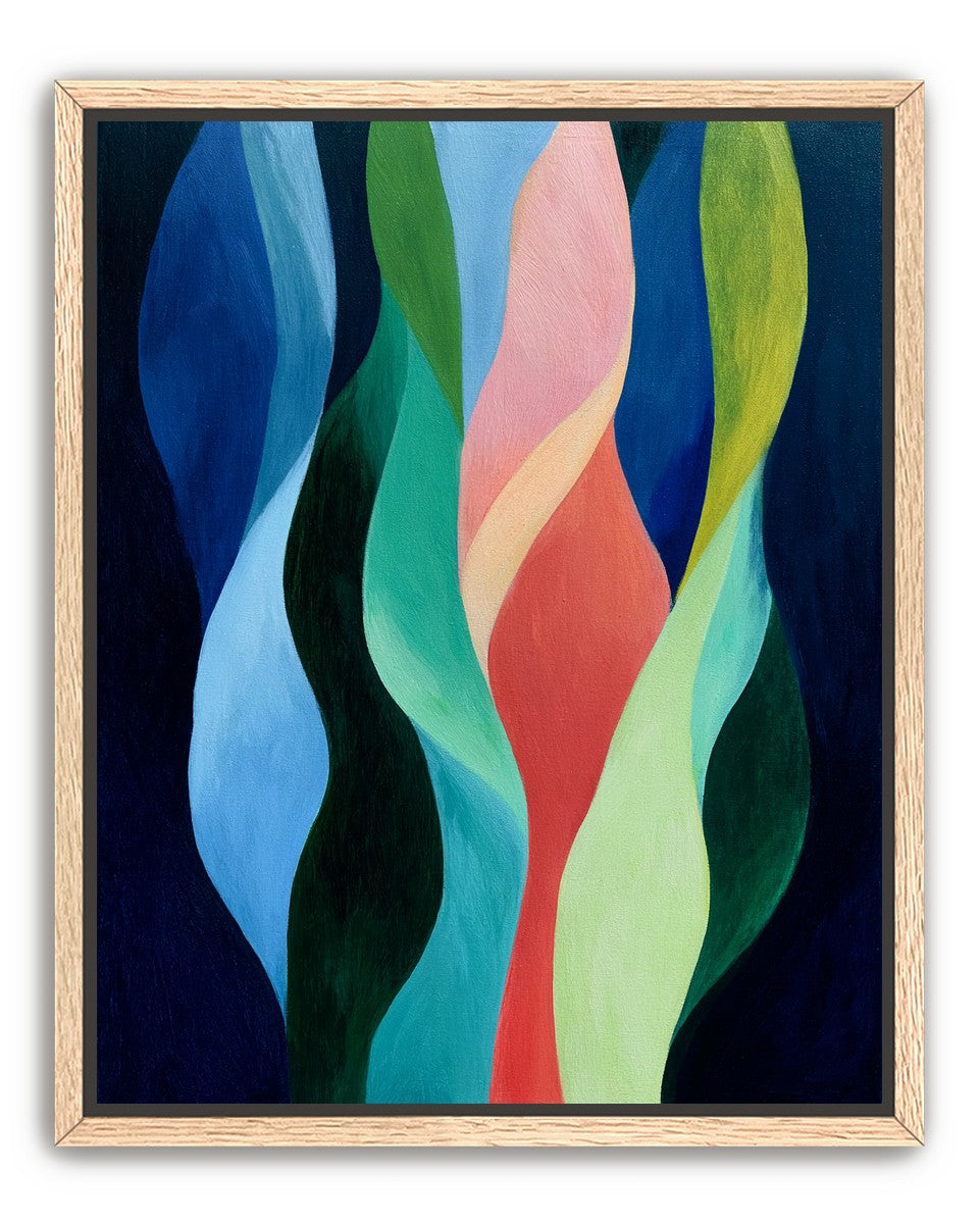 Layered wavy color bands