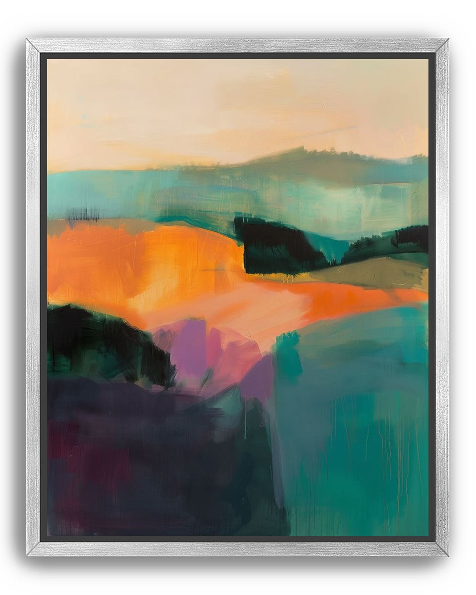 Teal Pressed Against Orange