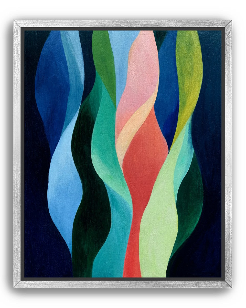 Layered wavy color bands