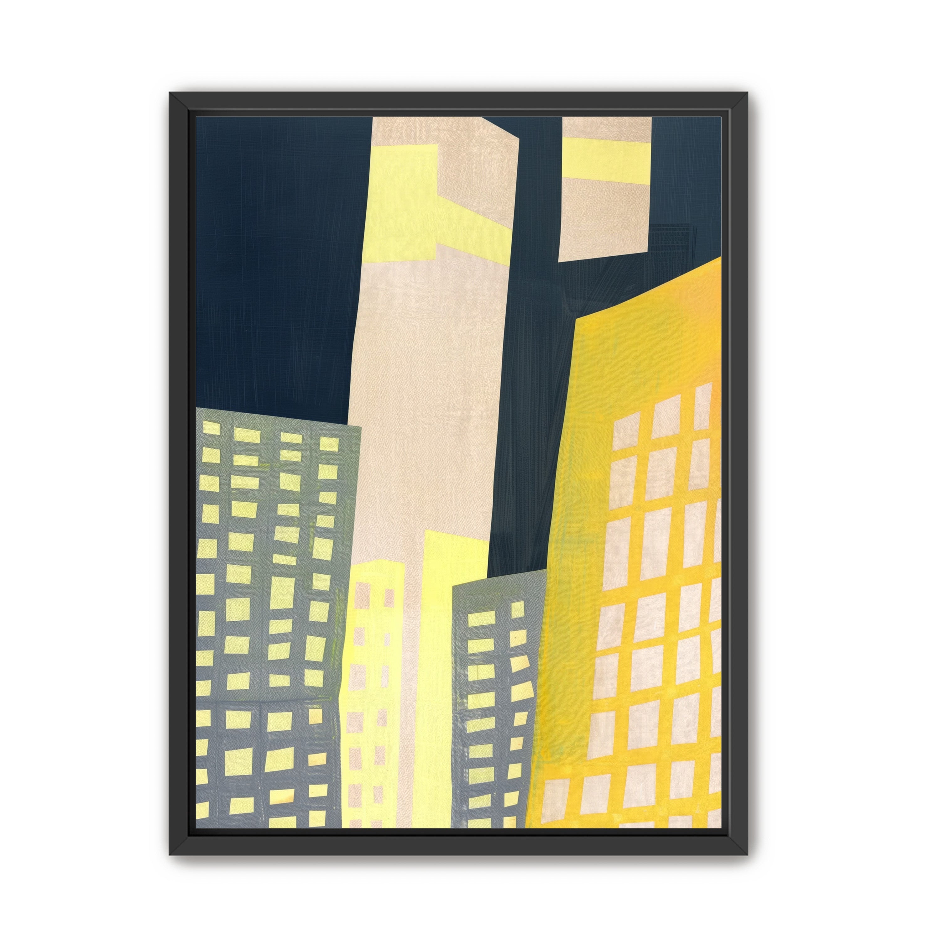 Windows lit in the towers