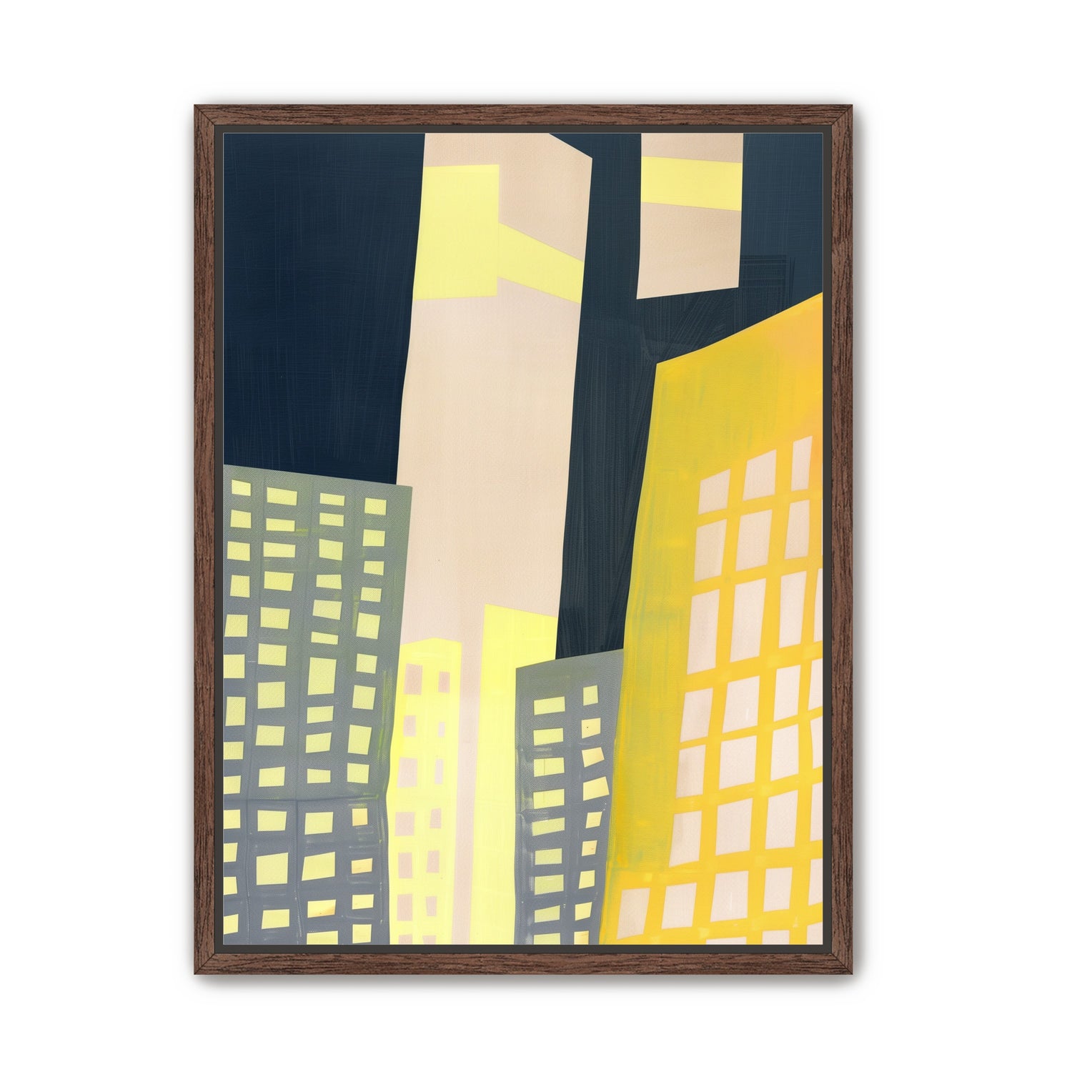 Windows lit in the towers