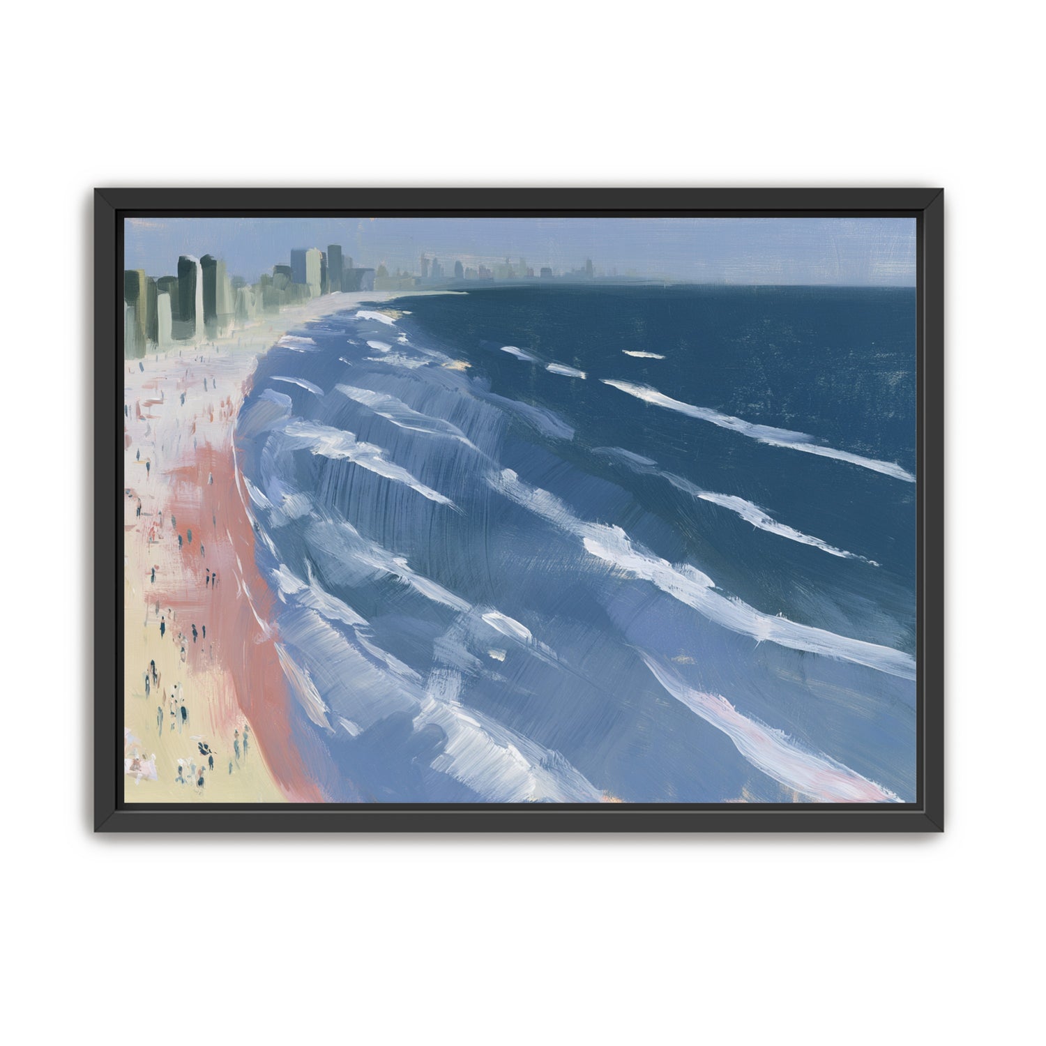 White surf on blue water