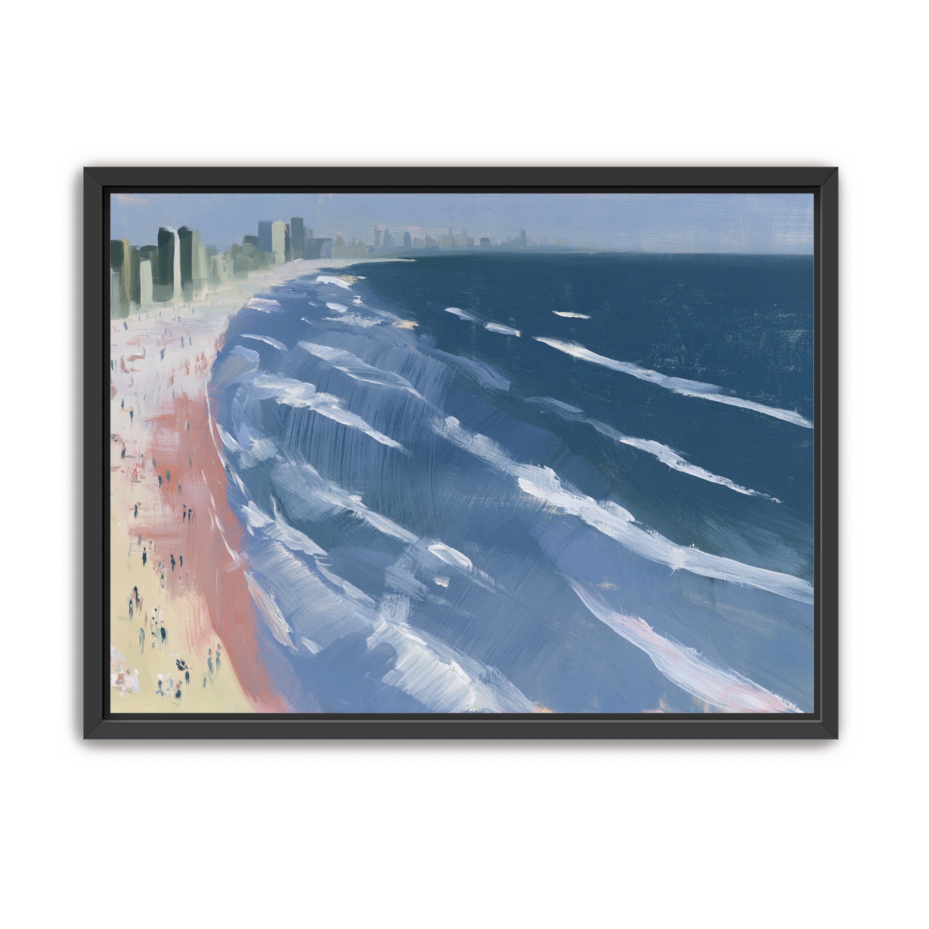 White surf on blue water