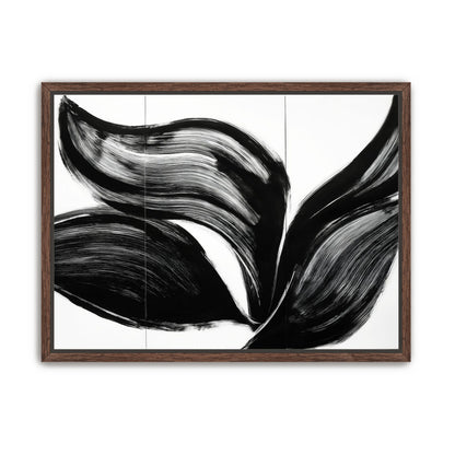 Three petals in black ink