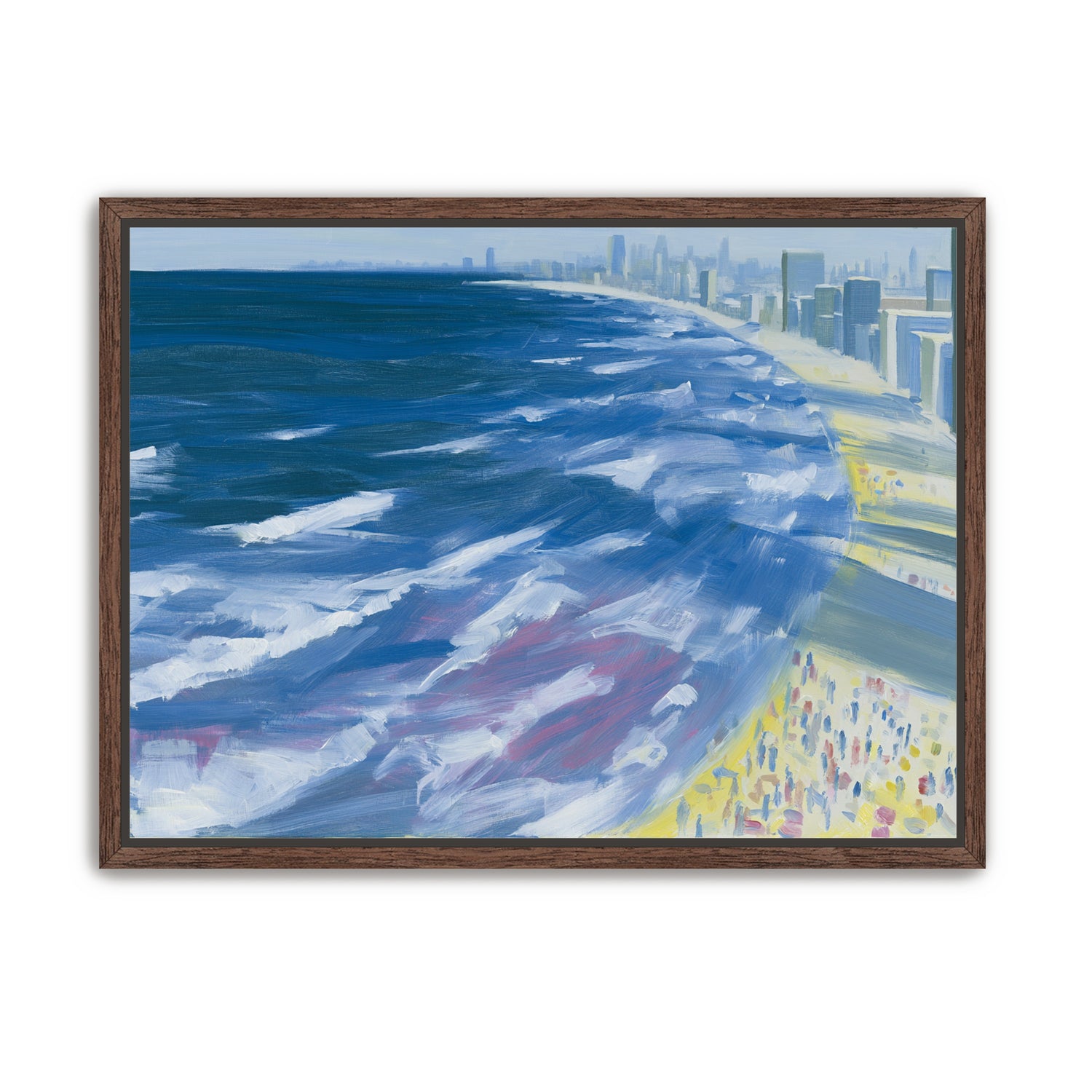 White surf along the skyline