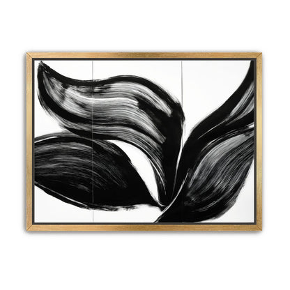 Three petals in black ink